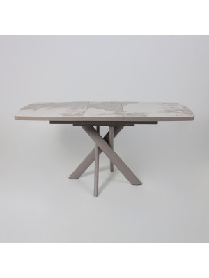 Кухонный стол MamaDoma Leonel-130 Pandora Gloss ST Cer/капучино раздвижной механизм (4)