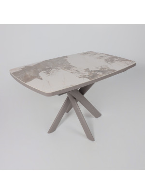 Кухонный стол MamaDoma Leonel-130 Pandora Gloss ST Cer/капучино сверху