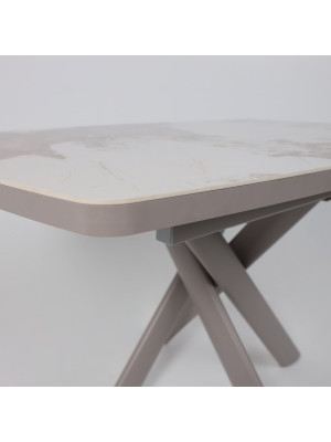 Кухонный стол MamaDoma Leonel-130 Pandora Gloss ST Cer/капучино вблизи