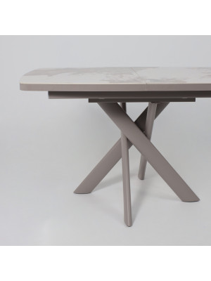 Кухонный стол MamaDoma Leonel-130 Pandora Gloss ST Cer/капучино спереди