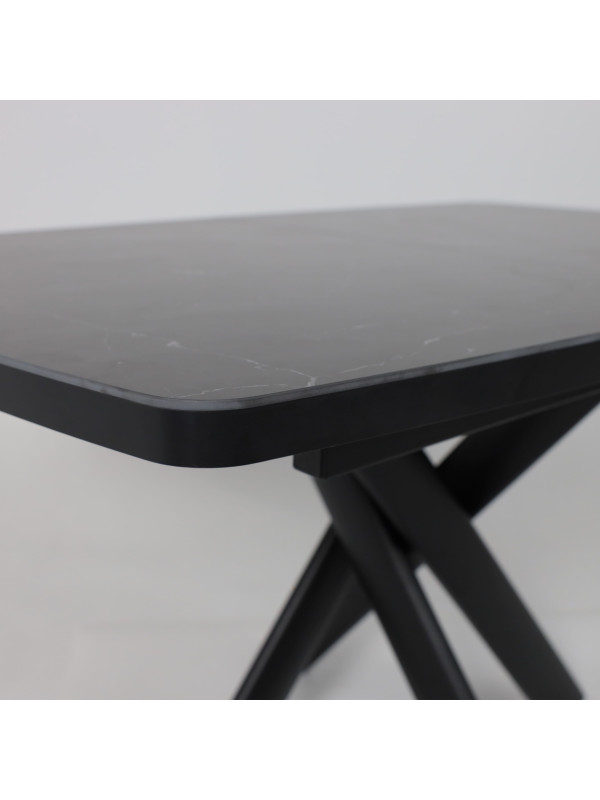 Кухонный стол MamaDoma Leonel-130 Stone Black ST Cer/черный вблизи