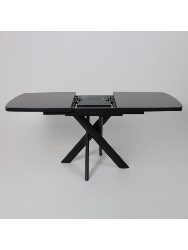 Кухонный стол MamaDoma Leonel-130 Stone Black ST Cer/черный раздвижной механизм (2)