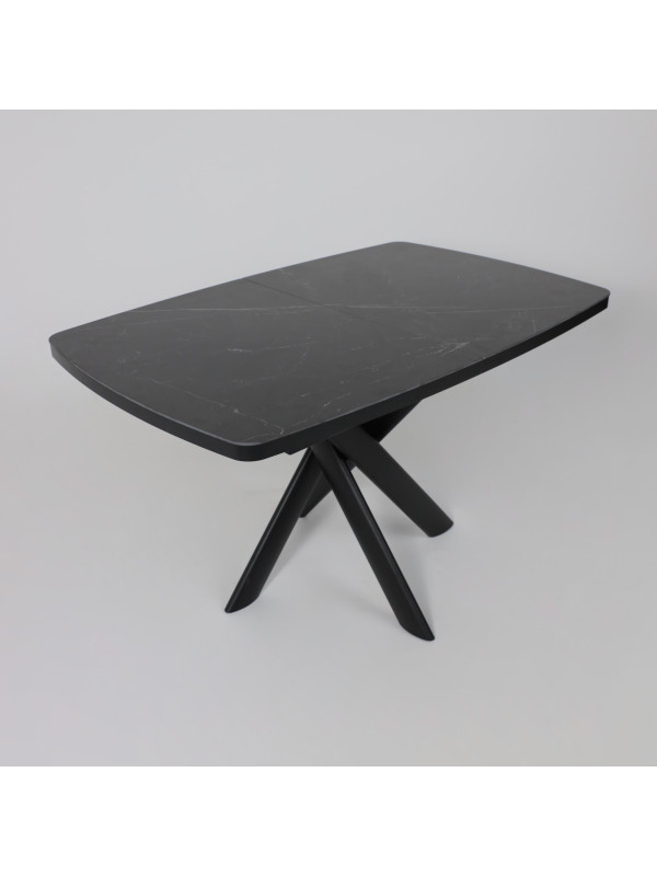 Кухонный стол MamaDoma Leonel-130 Stone Black ST Cer/черный сверху