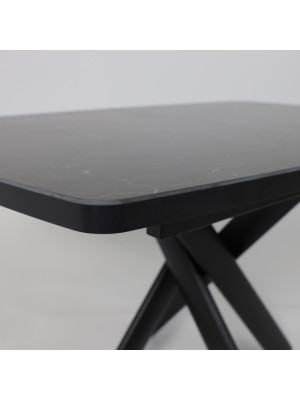 Кухонный стол MamaDoma Leonel-130 Stone Black ST Cer/черный вблизи