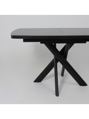 Кухонный стол MamaDoma Leonel-130 Stone Black ST Cer/черный спереди