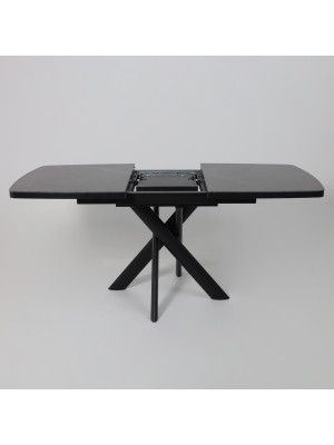 Кухонный стол MamaDoma Leonel-130 Stone Black ST Cer/черный раздвижной механизм (2)