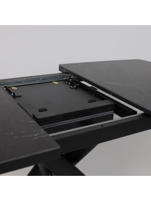 Кухонный стол MamaDoma Leonel-130 Stone Black ST Cer/черный раздвижной механизм