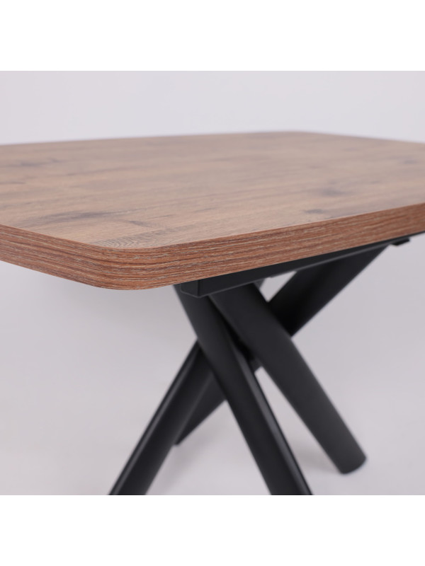 Кухонный стол MamaDoma Leonel-130 дуб Веллингтон/черный под углом