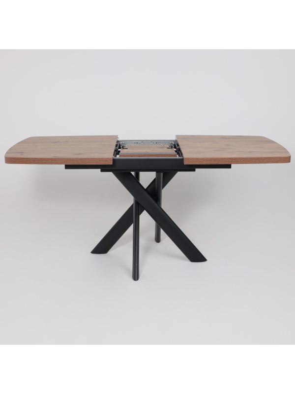 Кухонный стол MamaDoma Leonel-130 дуб Веллингтон/черный раздвижной механизм (2)