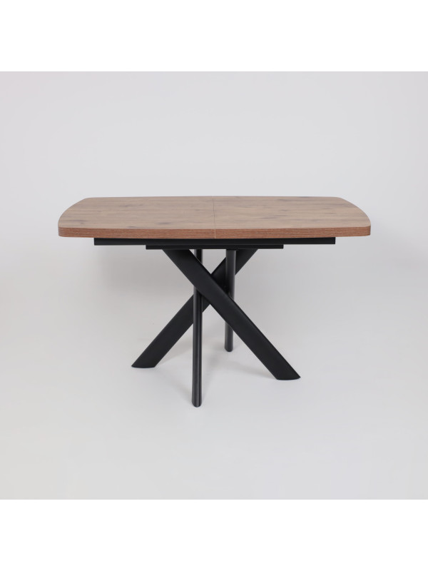 Кухонный стол MamaDoma Leonel-130 дуб Веллингтон/черный раздвижной механизм (1)