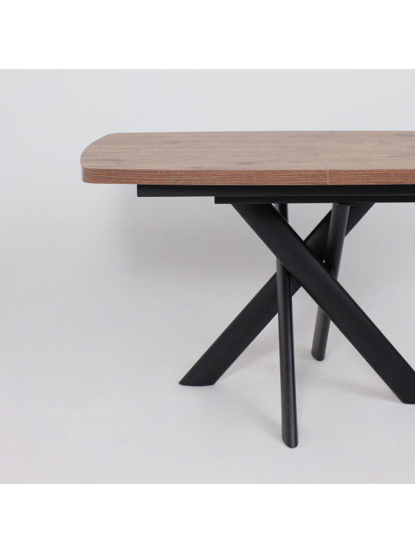 Кухонный стол MamaDoma Leonel-130 дуб Веллингтон/черный спереди