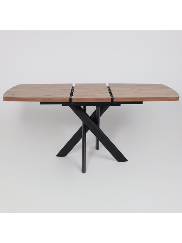 Кухонный стол MamaDoma Leonel-130 дуб Веллингтон/черный раздвижной механизм (3)