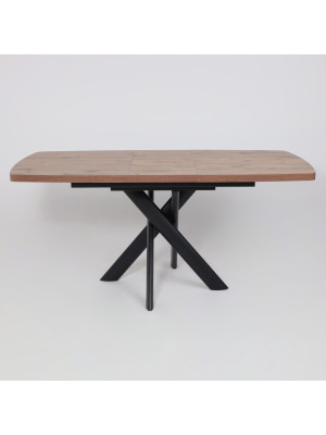 Кухонный стол MamaDoma Leonel-130 дуб Веллингтон/черный раздвижной механизм (