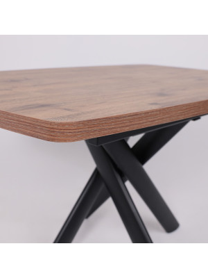 Кухонный стол MamaDoma Leonel-130 дуб Веллингтон/черный под углом