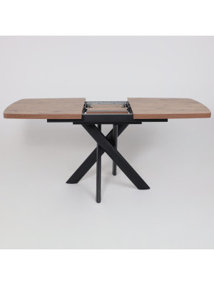 Кухонный стол MamaDoma Leonel-130 дуб Веллингтон/черный раздвижной механизм (2)