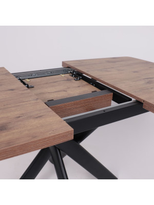 Кухонный стол MamaDoma Leonel-130 дуб Веллингтон/черный раздвижной механизм