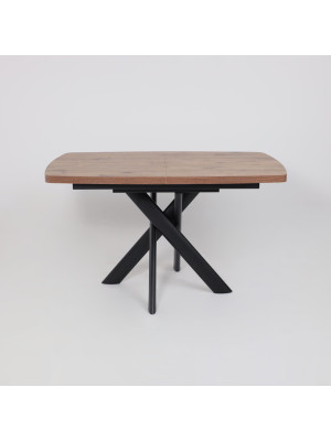 Кухонный стол MamaDoma Leonel-130 дуб Веллингтон/черный раздвижной механизм (1)