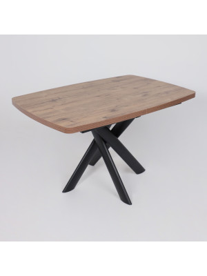 Кухонный стол MamaDoma Leonel-130 дуб Веллингтон/черный сверху