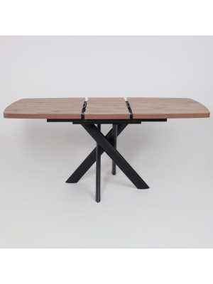 Кухонный стол MamaDoma Leonel-130 дуб Веллингтон/черный раздвижной механизм (3)