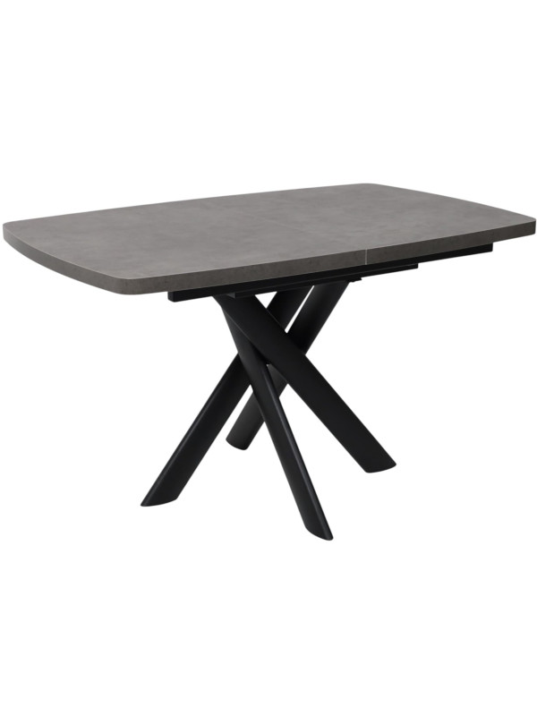 Кухонный стол MamaDoma Leonel-130 дымчатая керамика/черный