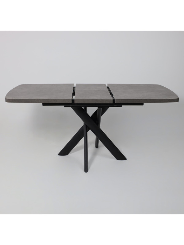 Кухонный стол MamaDoma Leonel-130 дымчатая керамика/черный раздвижной механизм (3)