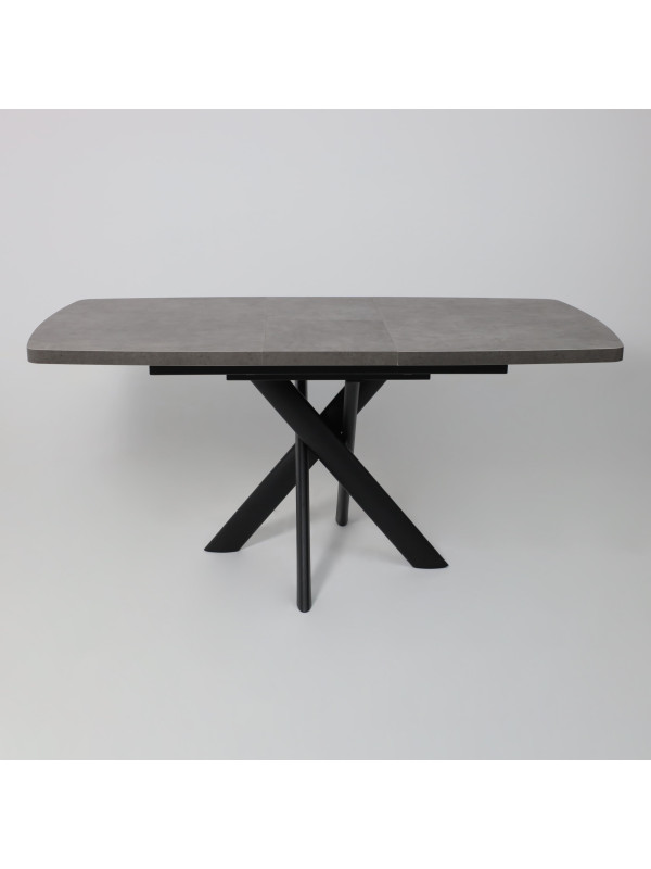 Кухонный стол MamaDoma Leonel-130 дымчатая керамика/черный раздвижной механизм (4)