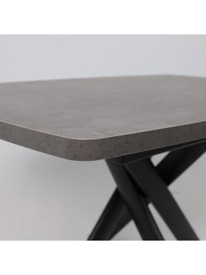 Кухонный стол MamaDoma Leonel-130 дымчатая керамика/черный под углом