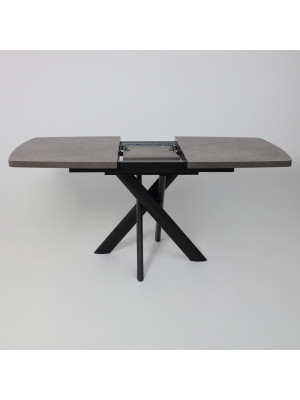 Кухонный стол MamaDoma Leonel-130 дымчатая керамика/черный раздвижной механизм (2)