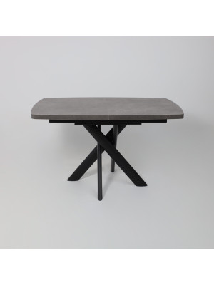 Кухонный стол MamaDoma Leonel-130 дымчатая керамика/черный раздвижной механизм (