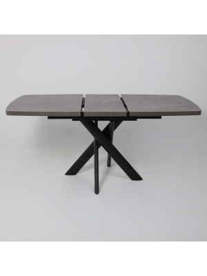 Кухонный стол MamaDoma Leonel-130 дымчатая керамика/черный раздвижной механизм (3)