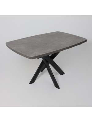 Кухонный стол MamaDoma Leonel-130 дымчатая керамика/черный сверху