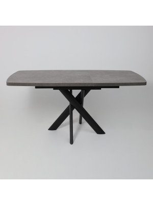 Кухонный стол MamaDoma Leonel-130 дымчатая керамика/черный раздвижной механизм (4)