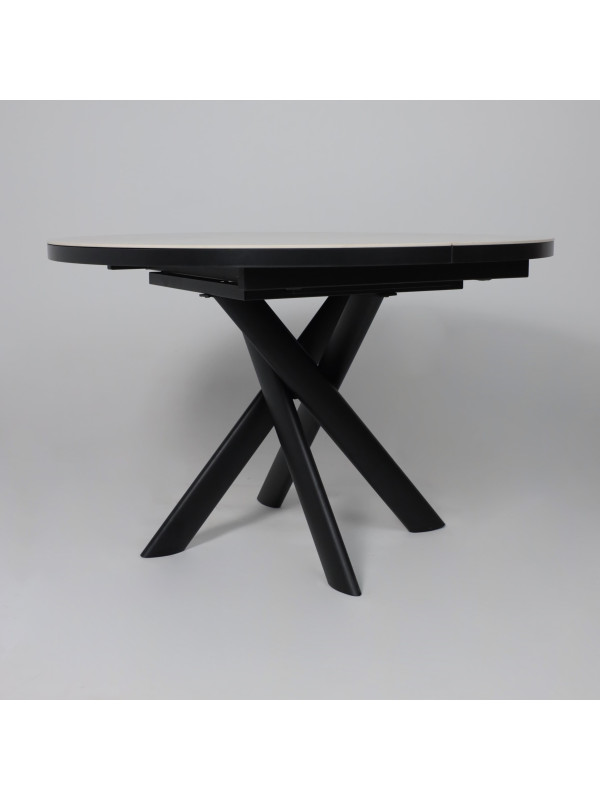 Кухонный стол MamaDoma Ronaldo-120 Onyx Premium Cer/черный сбоку