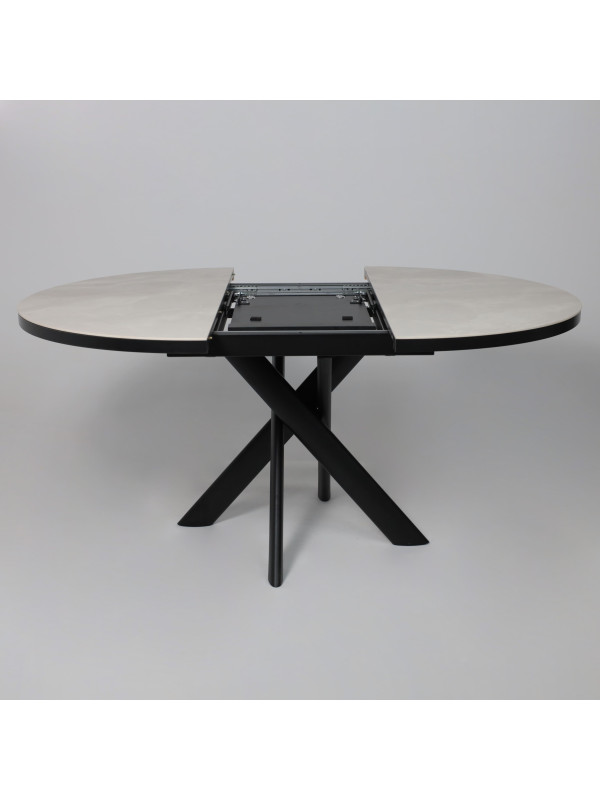 Кухонный стол MamaDoma Ronaldo-120 Onyx Premium Cer/черный раздвижной механизм (2)