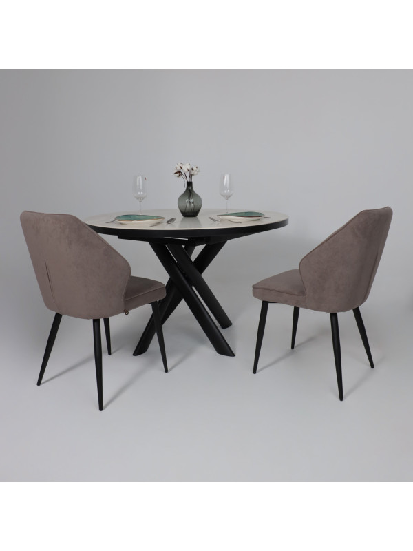 Кухонный стол MamaDoma Ronaldo-120 Onyx Premium Cer/черный в интерьере