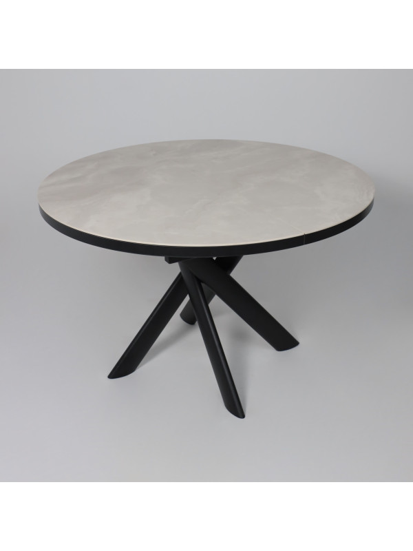 Кухонный стол MamaDoma Ronaldo-120 Onyx Premium Cer/черный спереди