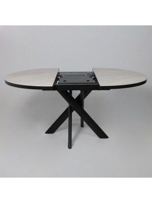 Кухонный стол MamaDoma Ronaldo-120 Onyx Premium Cer/черный раздвижной механизм (2)