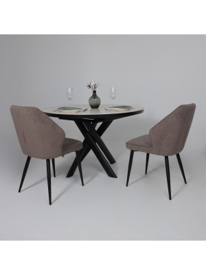 Кухонный стол MamaDoma Ronaldo-120 Onyx Premium Cer/черный в интерьере