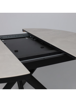 Кухонный стол MamaDoma Ronaldo-120 Onyx Premium Cer/черный раздвижной механизм