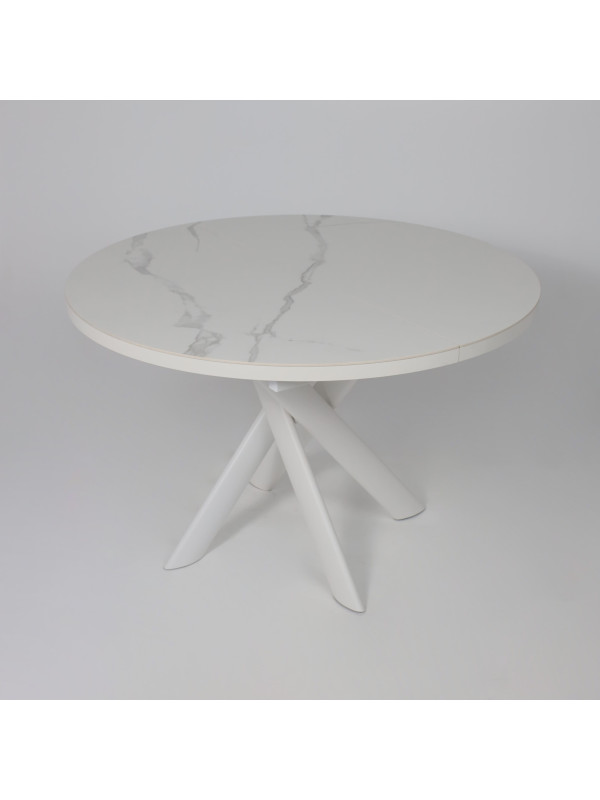 Кухонный стол MamaDoma Ronaldo-120 Patagonoa Bianco Gloss Premium Cer/белый сверху