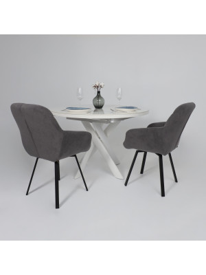 Кухонный стол MamaDoma Ronaldo-120 Patagonoa Bianco Gloss Premium Cer/белый в интерьере