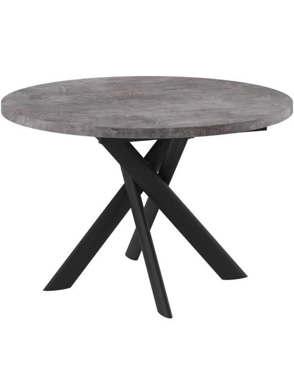 Кухонный стол MamaDoma Ronaldo-120 дымчатая керамика/черный