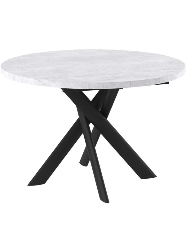 Кухонный стол MamaDoma Ronaldo-120 серый сланец/черный