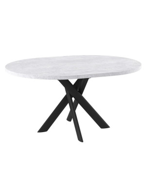 Кухонный стол MamaDoma Ronaldo-120 серый сланец/черный в раздвижном виде