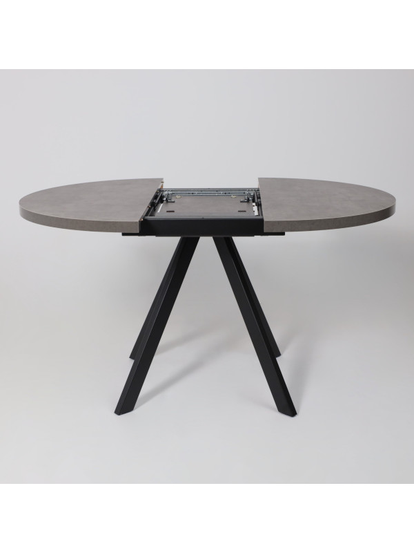 Кухонный стол MamaDoma Rondo M-100 дымчатая керамика/черный раздвижной механизм (2)