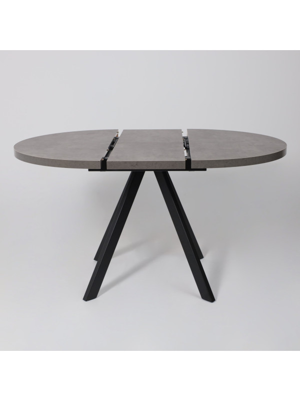 Кухонный стол MamaDoma Rondo M-100 дымчатая керамика/черный раздвижной механизм (3)