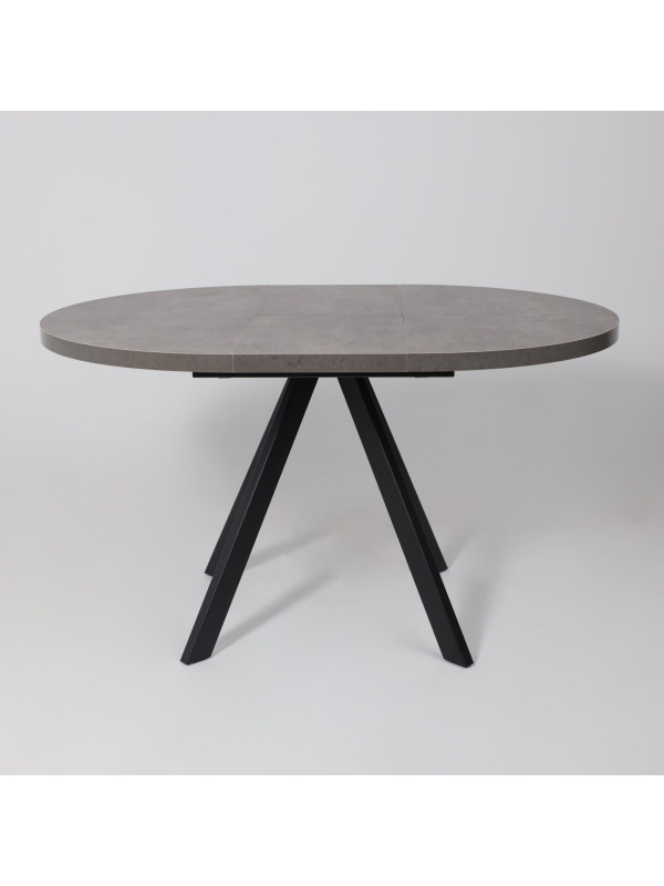 Кухонный стол MamaDoma Rondo M-100 дымчатая керамика/черный раздвижной механизм (4)