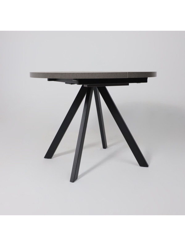 Кухонный стол MamaDoma Rondo M-100 дымчатая керамика/черный сбоку