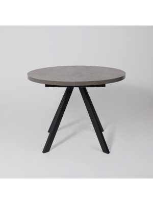 Кухонный стол MamaDoma Rondo M-100 дымчатая керамика/черный раздвижной механизм (1)