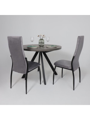 Кухонный стол MamaDoma Rondo M-100 дымчатая керамика/черный в интерьере